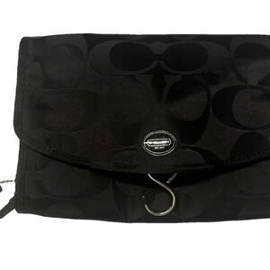 Coach Black Signature Toiletry, Cosmetic Travel Bag